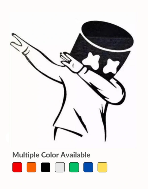 MarshMello Creative Stylish Vinyl Radium Sticker | Front Bike mudguard - 5cm X 5cm ( Pack of 2 ), White